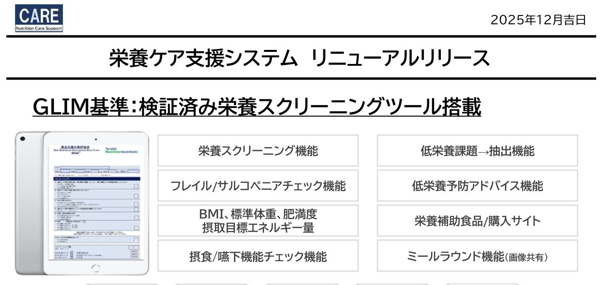 栄養ケア支援システム GLI基準 MNA-SF